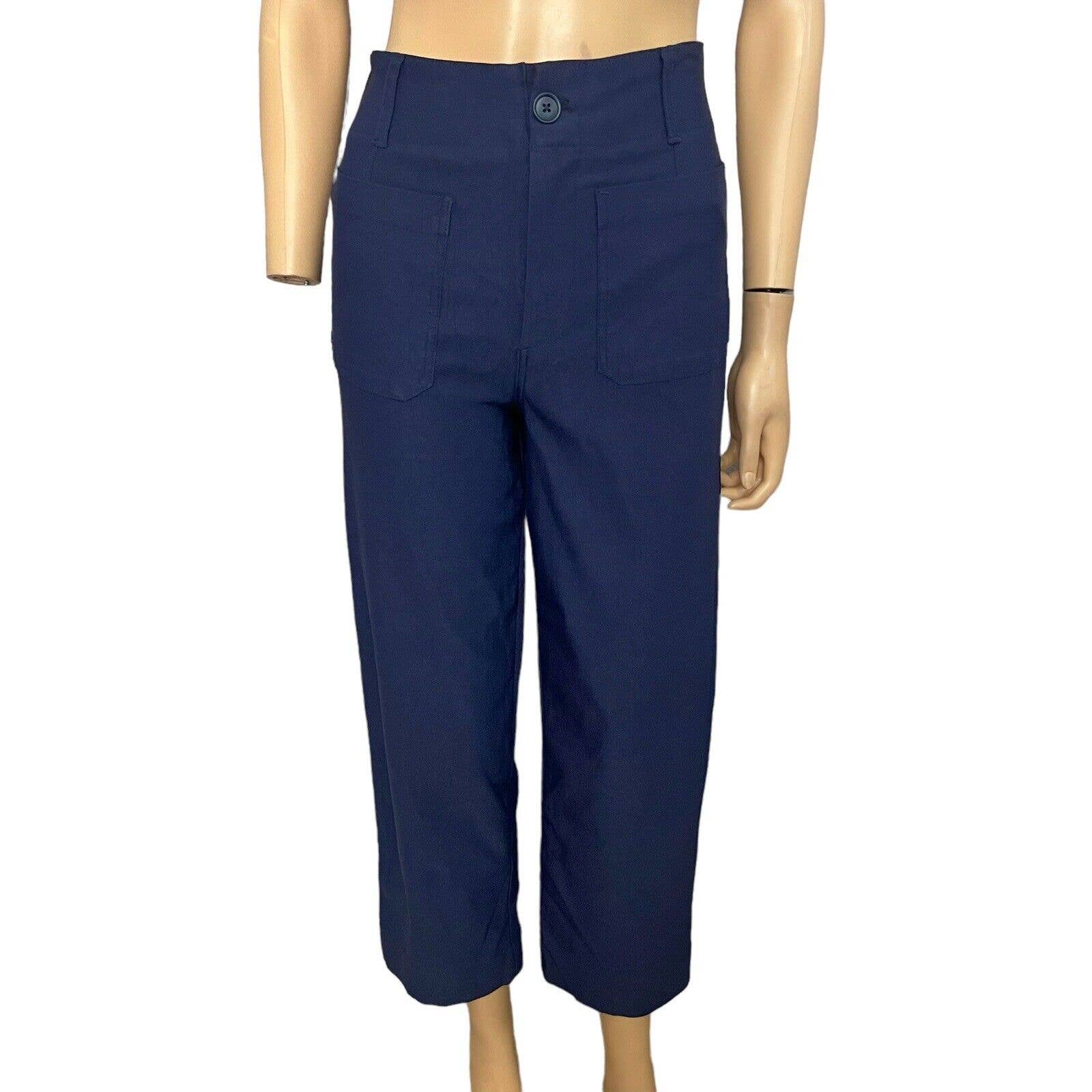 Avec Les Filles Crop Pants Stretchy Straight Leg High Rise